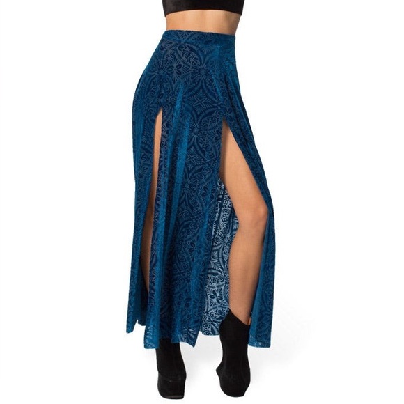 Burned Velvet Neptune Split Skirt - Picture 8 of 11